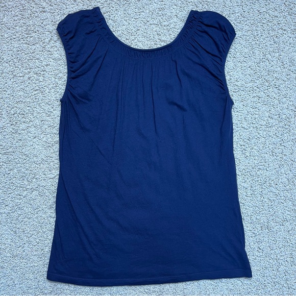LOFT Scoop Neck Sleeveless Shirt Tank Top Blue Medium - Picture 2 of 5